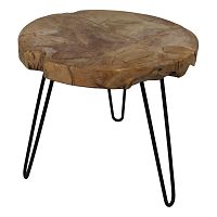 Odkladací stolík z teakového dreva HSM Collection Helen, ⌀ 55 cm
