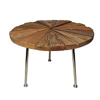 Odkladací stolík z teakového dreva HSM Collection Sun Stick, ⌀ 60 cm