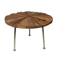 Odkladací stolík z teakového dreva HSM Collection Sun Stick, ⌀ 80 cm