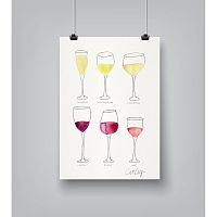 Plagát Americanflat Wine Glass Collection, 30 x 42 cm
