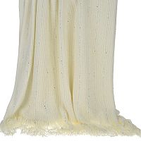 Pletený pléd cez posteľ InArt Ivory Fringes, 13 x 150 cm