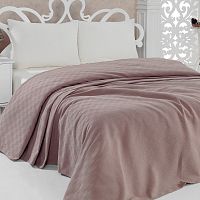 Prikrývka na posteľ Pique Brown, 200 × 240 cm