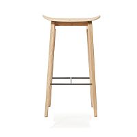Prírodná barová stolička z dubového dreva NORR11 NY11, 65 x 35 cm