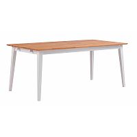 Prírodný dubový jedálenský stôl s bielymi nohami Folke Mimi, dĺžka 180 cm