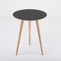 Príručný stolík z dubového dreva s čiernou doskou Gazzda Arp, Ø 45 cm