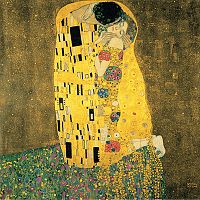 Reprodukcia obrazu Gustav Klimt The Kiss, 50 x 50 cm