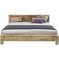 Ručne vyrezávaná posteľ z mangového dreva Kare Design Bett Puro, 160 x 200 cm