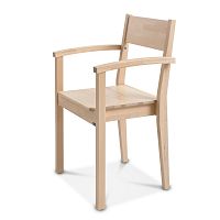 Ručne vyrobená stolička z masívneho brezového dreva s opierkami Kiteen Joki