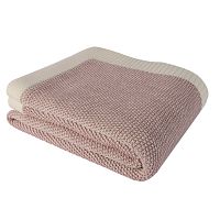 Ružová bavlnená deka Clen, 130 × 170 cm