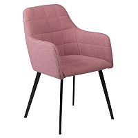 Ružová jedálenská stolička s opierkami na ruky DAN–FORM Embrace