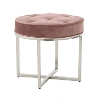 Ružová stolička s kovovými nohami v striebornej farbe InArt