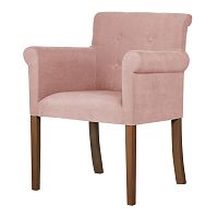 Ružová stolička s tmavohnedými nohami Ted Lapidus Maison Flacon