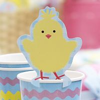 Sada 10 papierových dekorácií na poháre Neviti Easter Chick
