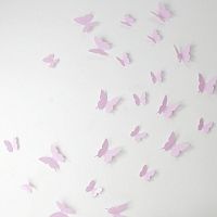 Sada 12 ružových 3D samolepiek Ambiance Butterflies