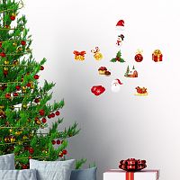 Sada 12 vianočných samolepiek Ambiance Christmas decorations