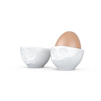 Sada 2 bielych kalíškov na vajíčka Oh please 58products