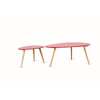 Sada 2 červených konferenčných stolíkov Design Twist Kaoma