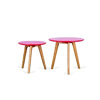 Sada 2 červených príručných stolíkov Design Twist Kiko