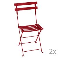 Sada 2 červených skladacích záhradných stoličiek Fermob Bistro