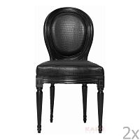 Sada 2 čiernych stoličiek Kare Design Louis
