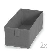 Sada 2 sivých textilných boxov JOCCA, 28 × 13 cm