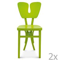 Sada 2 zelených drevených stoličiek Fameg Gitte
