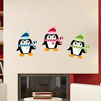 Sada 3 vianočných samolepiek Fanastick Christmas Penguins