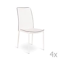 Sada 4 bielych stoličiek Design Twist Talara