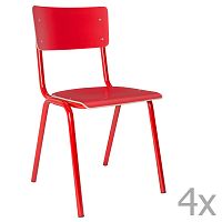 Sada 4 červených stoličiek Zuiver Back to School