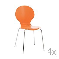 Sada 4 oranžových jedálenských stoličiek Actona Marcus Dining Chair