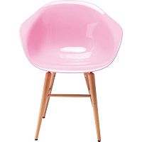 Sada 4 ružových jedálenských stoličiek Kare Design Forum Armrest