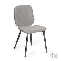 Sada 4 sivých jedálenských stoličiek Design Twist Tabou