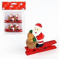 Sada 4 štipcov s vianočným motívom Unimasa Santa Claus