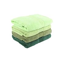 Sada 4 zelených bavlnených uterákov Rainbow, 50 × 90 cm