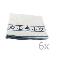 Sada 6 bielo-modrých uterákov Marina, 30 × 50 cm