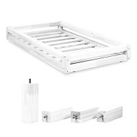 Set bielej zásuvky pod posteľ a 4 predĺžených nôh Benlemi, pre posteľ 80 x 180 cm