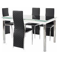 Set jedálenského stola a 4 čiernych jedálenských stoličiek Støraa Pippa William Puro Black