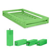Set zelenej zásuvky pod posteľ a 4 predĺžených nôh Benlemi, pre posteľ 90 x 160 cm