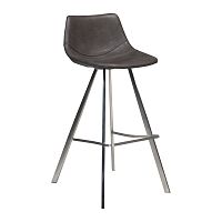 Sivá barová stolička s oceľovou podnožou DAN–FORM Pitch
