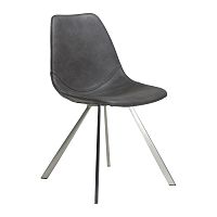 Sivá jedálenská stolička s oceľovou podnožou DAN–FORM Pitch