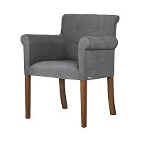 Sivá stolička s tmavohnedými nohami Ted Lapidus Maison Flacon