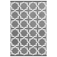 Sivo-biely obojstranný vonkajší koberec Green Decore Kula, 90 × 150 cm