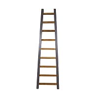 Sivý dekoratívny rebrík z teakového dreva HSM Collection Tangga, dĺžka 195 cm