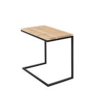 Stôl s čiernou podnožou a doskou z masívneho dubu Custom Form Lupe