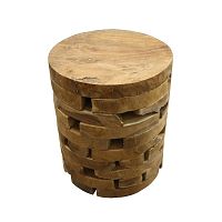 Stolička z teakového dreva HSM Collection Arango, ⌀ 35 cm
