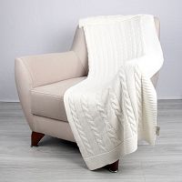 Svetlobéžová bavlnená deka Carla, 170 × 130 cm
