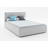 Svetlosivá dvojlôžková posteľ Absynth Mio Premium, 140 x 200 cm