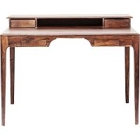 Tmavohnedý pracovný stôl z exotických drevín Kare Design Brooklyn