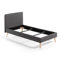 Tmavosivá jednolôžková čalúnená posteľ La Forma Lydia Dotted, 90 × 190 cm
