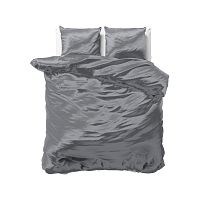 Tmavosivé obliečky zo saténového mikroperkálu na dvojlôžko Sleeptime, 240 × 220 cm